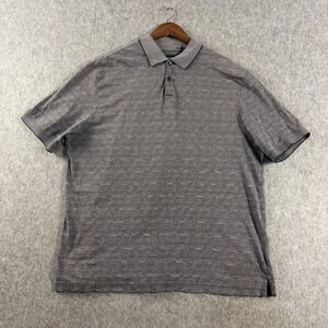 Haggar Men's XXL Gray Textured Stripe Short Sleeve Polo Cotton‎ Blend Preppy